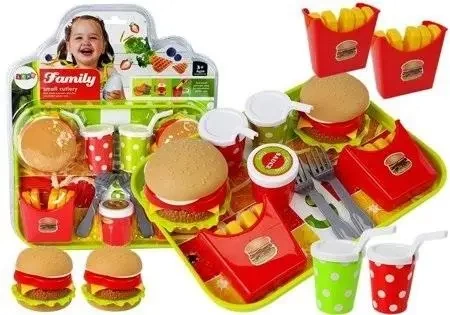Zestaw hamburger frytki z tacką - Leantoys