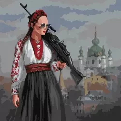 Malowanie po numerach - Piękność 40x40cm - Ideyka