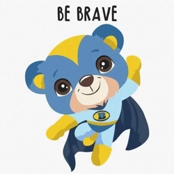 Malowanie po numerach - Dzielny niedźwiedź 30x30cm - Ideyka