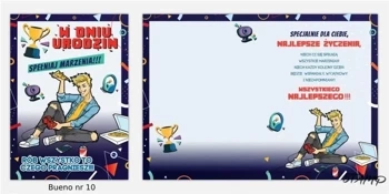 Karnet Bueno B6 + koperta wzór nr 10 Urodziny - Stamp