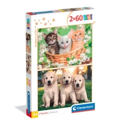 Puzzle 2x60 Super Kolor Brothers In Fur - Clementoni