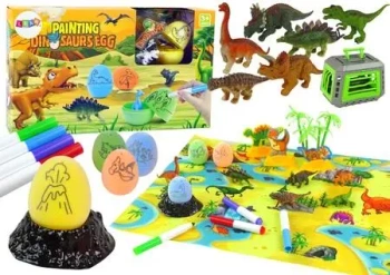Zestaw DIY malowanie jaj dinozaurów + transporter - Leantoys
