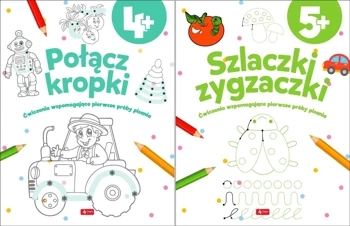 Połącz kropki + Szlaczki zygzaczki PAKIET Ćwiczenia wspomagające Dragon - praca zbiorowa