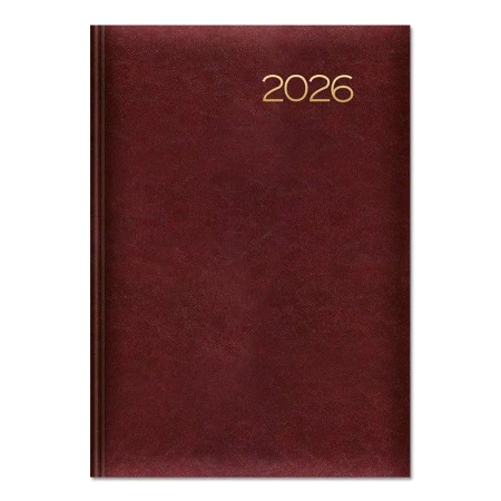 Kalendarz 2026 książkowy A5 dzienny bordowy SK2 - Sapt