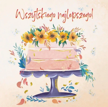 Karnet KW Tort kwiaty - Henry