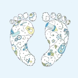 Karnet Swarovski kwadrat CL1909 Narodziny stópki - Clear Creations