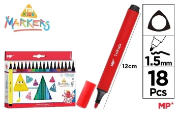 Flamastry szkolne trójkątne 18 kolorów - MP Main Paper