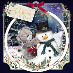 Kartka świąteczna 3D - Miś z bałwankiem - Carte Blanche Greetings Ltd.