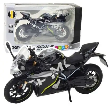 Motocykl metalowy ze światłem i dźwiękiem 1:12 - Leantoys