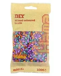 Hama Midi Koraliki w woreczku 1000 różnokolorowe w paski - Hama