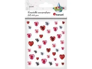Kryształki samoprzylepne Serca mix 40szt - Titanum