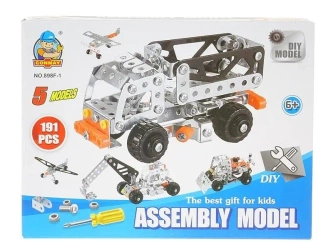 Klocki metalowe do skręcania 176el 24x18x5cm - ADAR