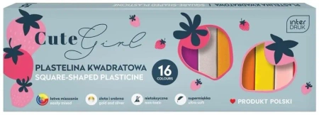 Plastelina kwadratowa 16 kolorów Cute Girl - INTERDRUK