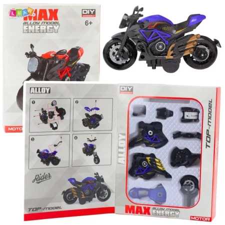 Motocykl do skręcania metalowy 1:14 - Leantoys