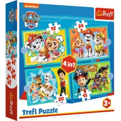 Puzzle 4w1 (12,15,20,24) Wesoła ekipa Psiego Patrolu 34346 - Trefl PAP