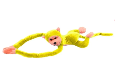 Małpka pluszowa z dźwiękiem żółta 60cm - Leantoys