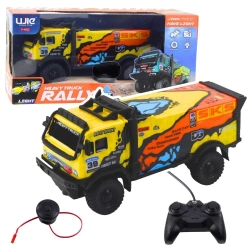Ciężarówka R/C dźwięk źółto-pomarańczowa - Leantoys