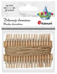 Klamerki drewniane 36szt - Titanum