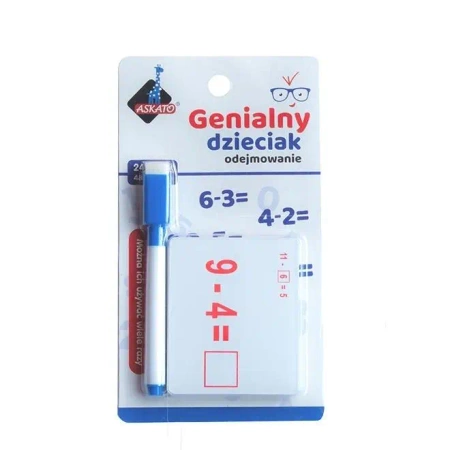 Genialny dzieciak - fiszki matematyczne odejmowan. - Askato