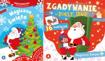 PAKIET ŚWIĄTECZNYCH KOLOROWANEK 8w1 Doklejanki, Kolorowanki z tatuażami - Opracowanie zbiorowe