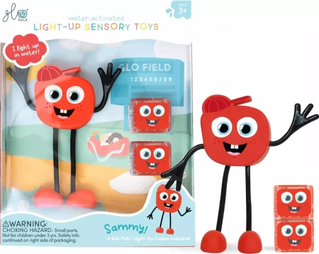 Postać do kąpieli Glo Pals Sammy + 2 świecące kostki sensoryczne