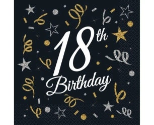 Serwetki B&C 18th Birthday 33x33cm 20szt - Godan
