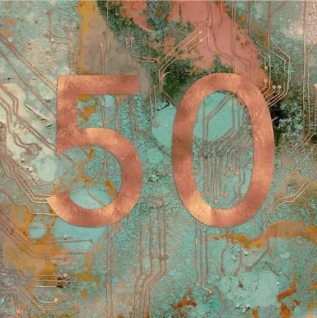 Karnet kwadrat z kopertą Urodziny 50 - Museums & Galleries