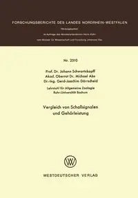 Vergleich Von Schallsignalen Und Gehorleistung - Schwartzkopff Johann