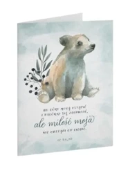 Kartka składana - Bo góry Miś - Szaron