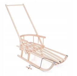 Sanki drewniane z pchaczem oparcie + sznurek - Lena