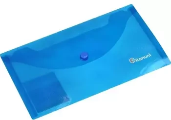 Teczka kopertowa DL transparentna niebieska - Titanum