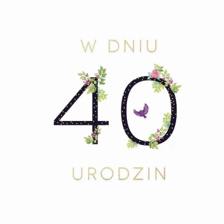 Karnet Swarovski kwadrat Urodziny 40 - Clear Creations