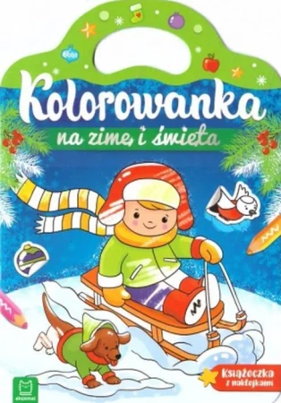 Kolorowanka na zimę i święta. Książeczka z naklejkami - Opracowanie zbiorowe
