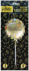 Świeczka w kształcie balonu Happy Birthday - GoParty