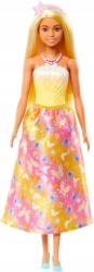 Barbie Księżniczka żółto - różowy strój HRR09 - Mattel