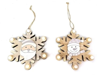 Zawieszka świąteczna drewniana ze światłem LED MIX - ADAR