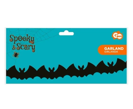 Girlanda papierowa Nietoperze czarna 10.5x25x300cm - Godan