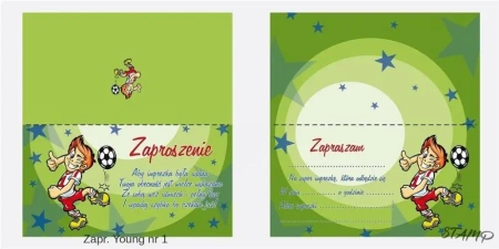Zaproszenia Young Chłopiec wzór nr 01 10szt - Stamp