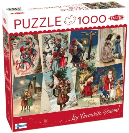 Puzzle 1000 Vintage Christmas Cards - Tactic