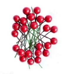 Owoce ostrokrzewu białe czerwone 1,2cm 24szt - Dalprint dpCraft