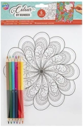 Kolorowanie po numerach + kredki Mandala - Grafix