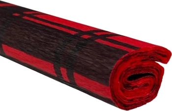 Paczka Bibuła marszczona 50x200 krata czarna na czerwonym 10 rolek - TYMOS