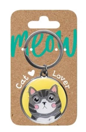 Brelok dla kociarzy - szary kot - Be-Happy Gifts