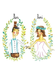 Karnet B6 Ślub Para w owalach - Henry