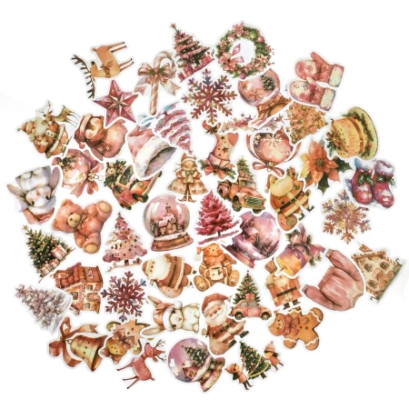 Naklejki winylowe Boże Narodzenie 4-6cm 50szt - Dalprint dpCraft