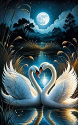 Diamentowa Mozaika Łabędzie nocna schadzka NO-2003029 - Norimpex