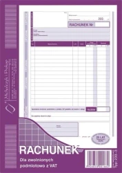 Rachunek dla zwolnionych podmiotowo z VAT 233-3 - Michalczyk i Prokop