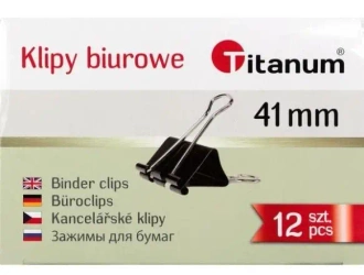 Klipy biurowe 41mm 12szt - Titanum