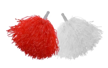 Pompony kibica biały + czerwony 2szt - Arpex