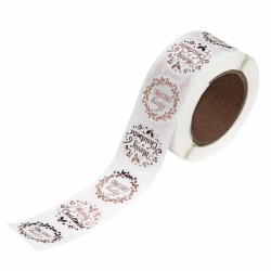 Naklejki na rolce 2,5cm - Christmas rose gold 500s - Dalprint
